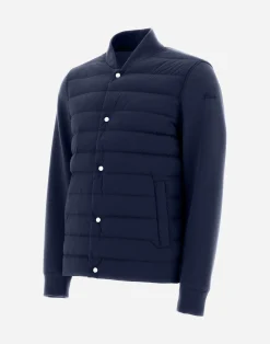 Herno Bomber-Resort Hemd Aus Coupled Knit Effect & Light Nylon Stretch