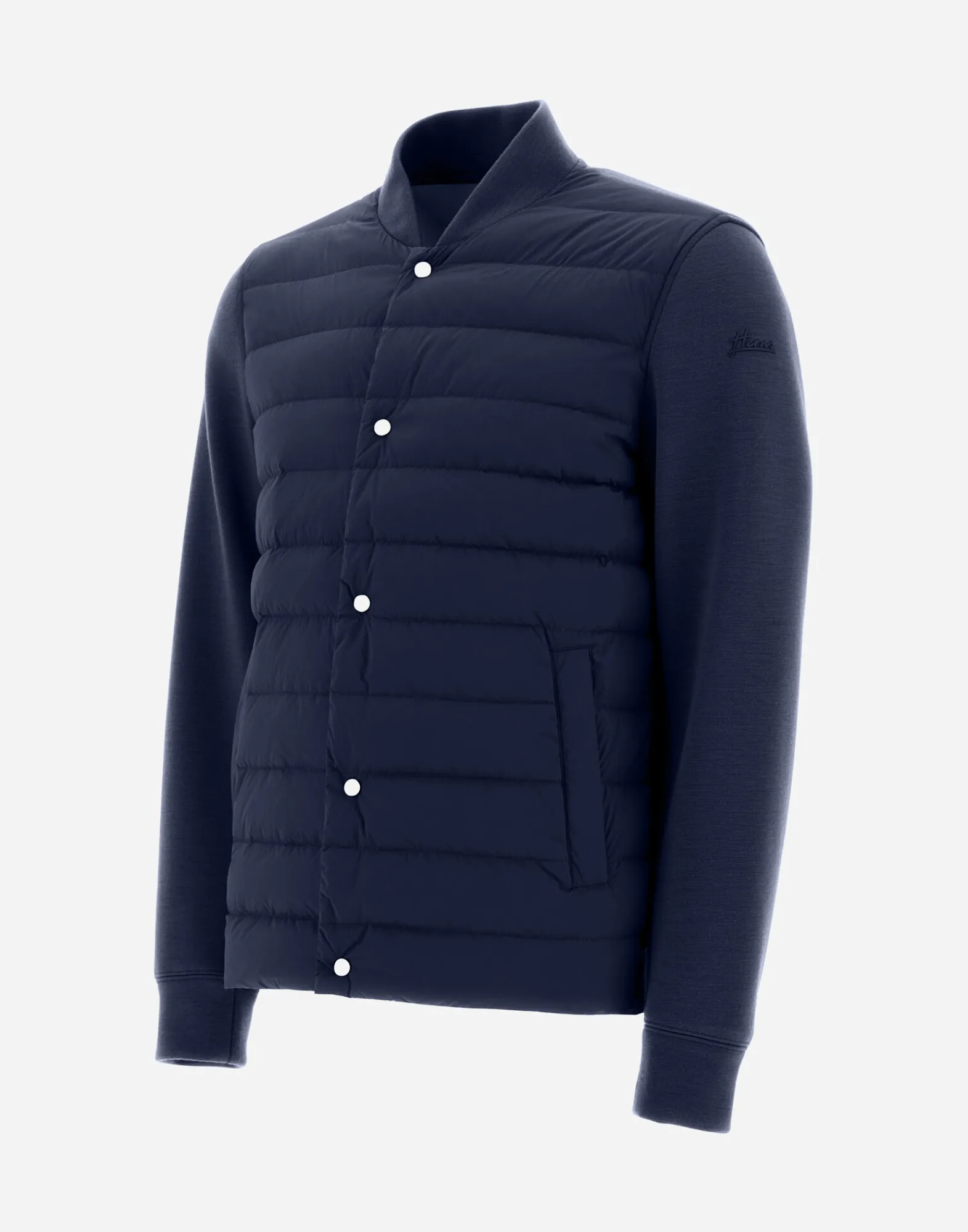 Herno Bomber-Resort Hemd Aus Coupled Knit Effect & Light Nylon Stretch