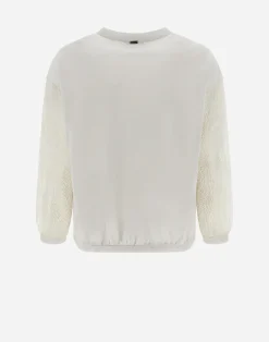 Herno T-Shirts-Resort T-Shirt Aus Chic Cotton Jersey & New Lace