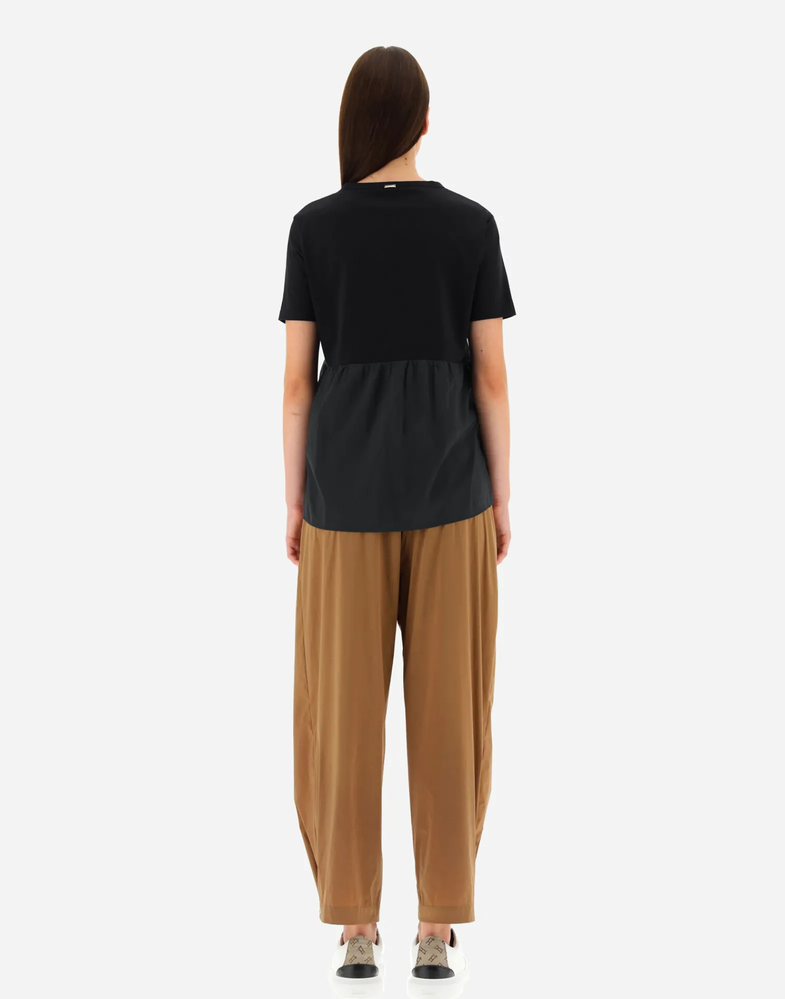 Herno T-Shirts-T-Shirt Aus Chic Cotton Jersey & New Techno Taft