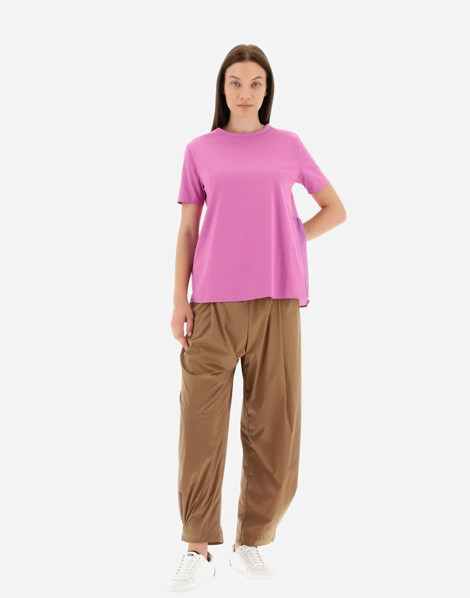 Herno T-Shirts-T-Shirt Aus Chic Cotton Jersey & New Techno Taft