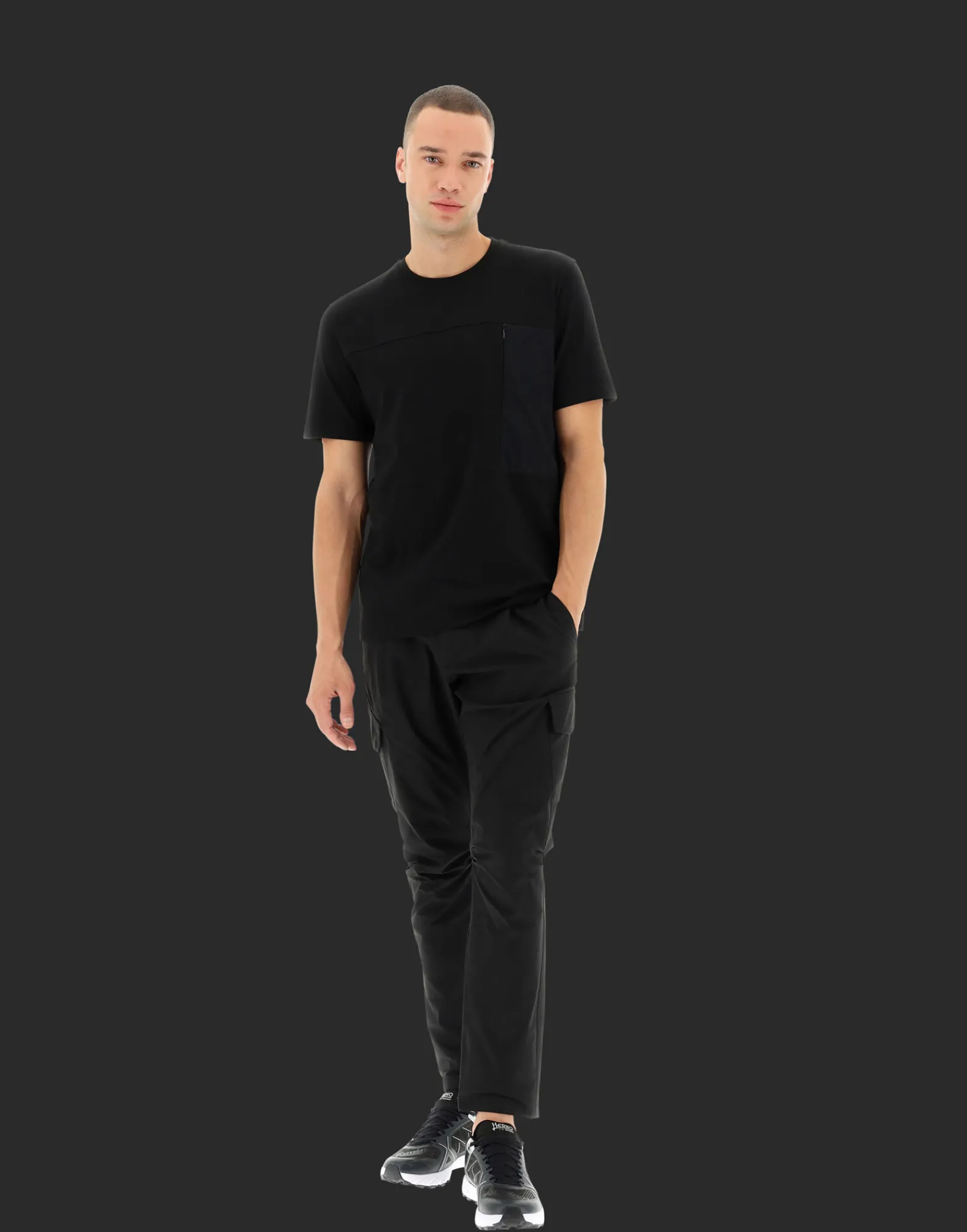 Herno T-Shirt & Polo-Shirts-T-Shirt Aus Compact Jersey Und Light Mesh