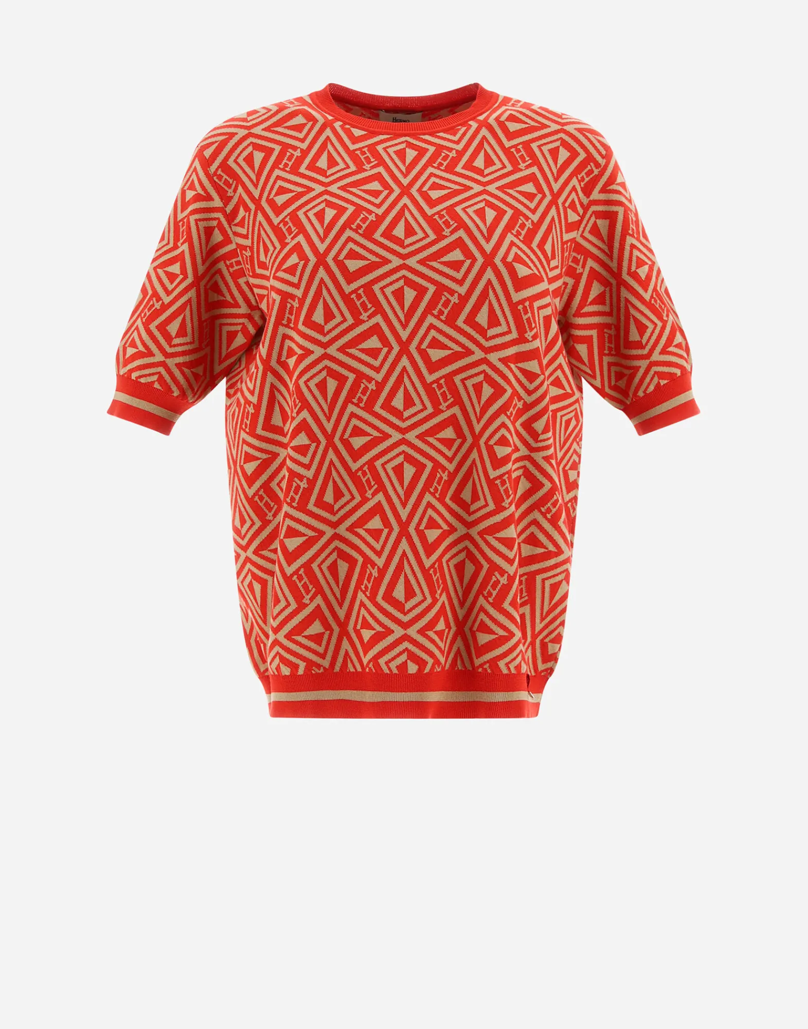 Herno T-Shirts-T-Shirt Aus Geometric Monogram Jacquard