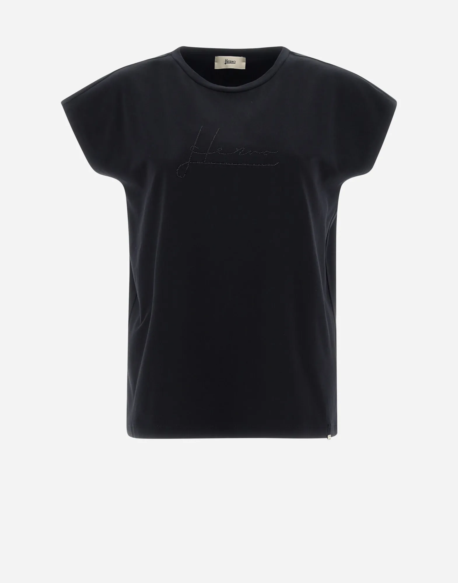 Herno T-Shirts-T-Shirt Aus Interlock-Jersey Mit Strass