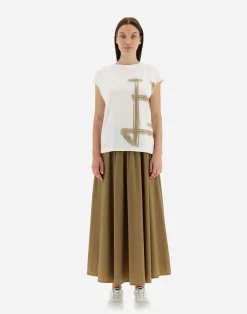 Herno T-Shirts-T-Shirt Aus Interlock-Jersey Mit Kimono-Armeln