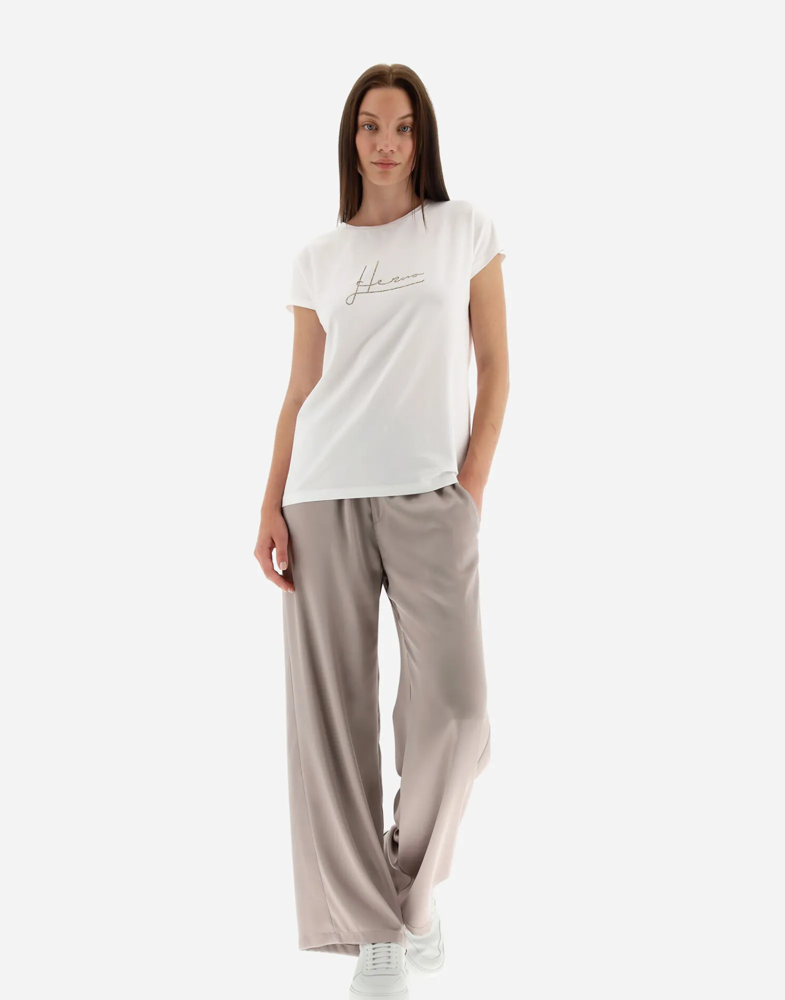 Herno T-Shirts-T-Shirt Aus Interlock-Jersey Mit Strass