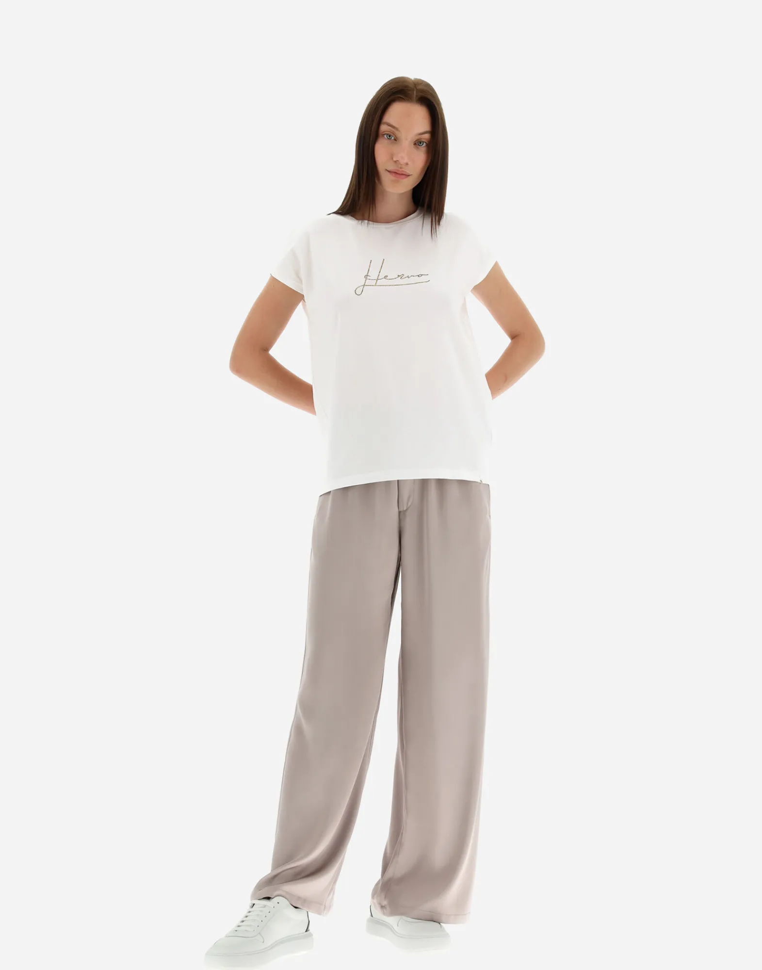 Herno T-Shirts-T-Shirt Aus Interlock-Jersey Mit Strass