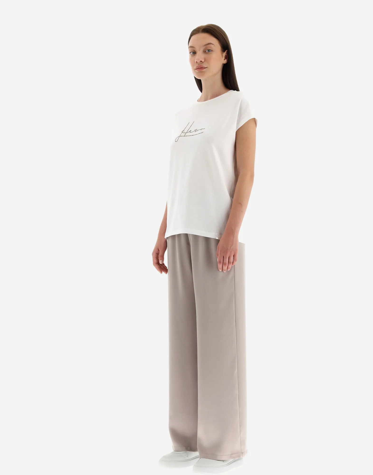 Herno T-Shirts-T-Shirt Aus Interlock-Jersey Mit Strass
