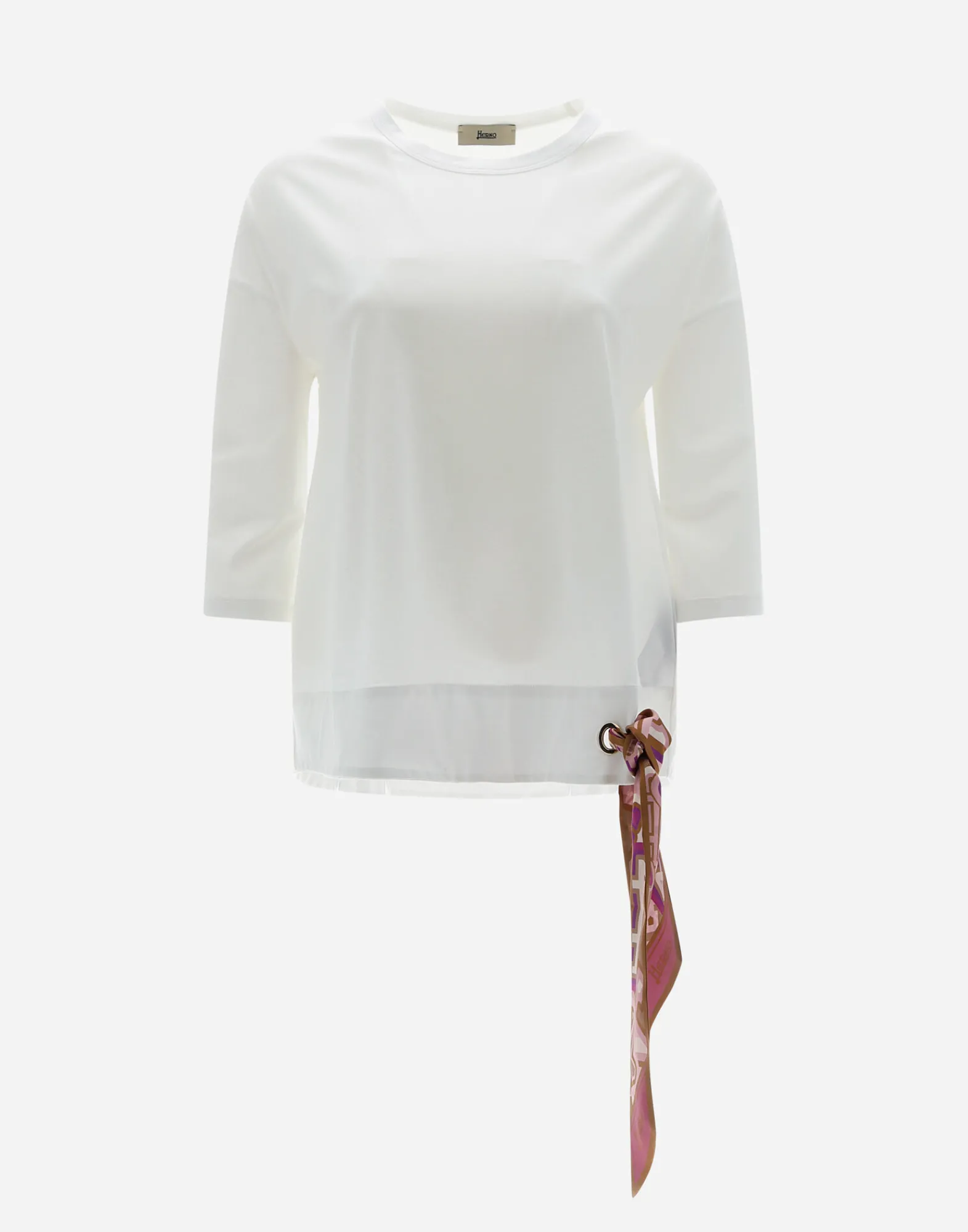Herno T-Shirts-T-Shirt Aus Superfine Cotton Stretch Mit Bubble Schal
