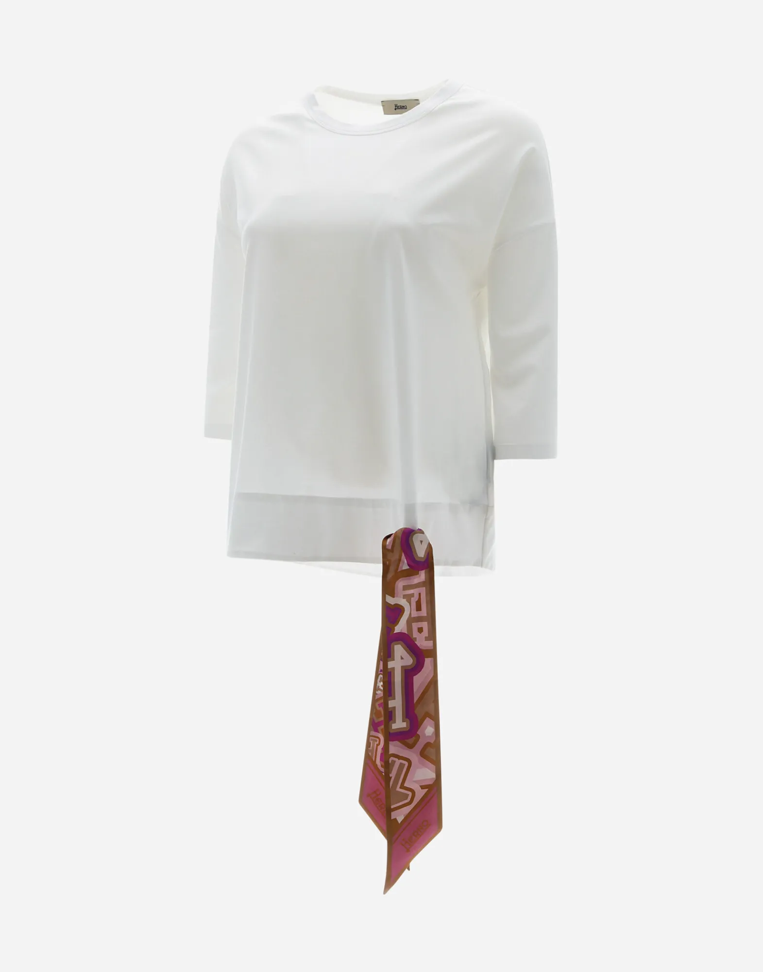 Herno T-Shirts-T-Shirt Aus Superfine Cotton Stretch Mit Bubble Schal