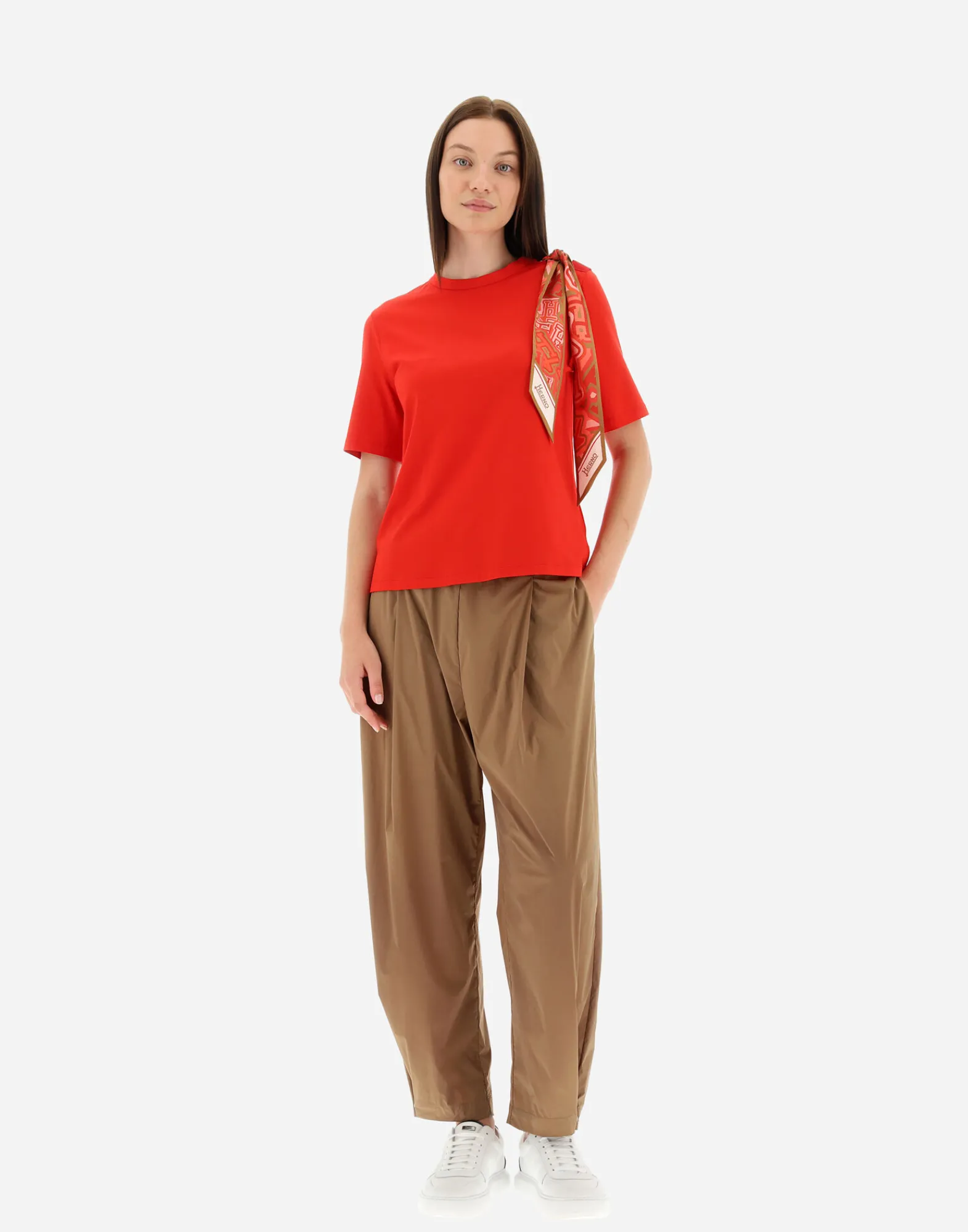 Herno T-Shirts-T-Shirt Aus Superfine Cotton Stretch Mit Bubble Schal