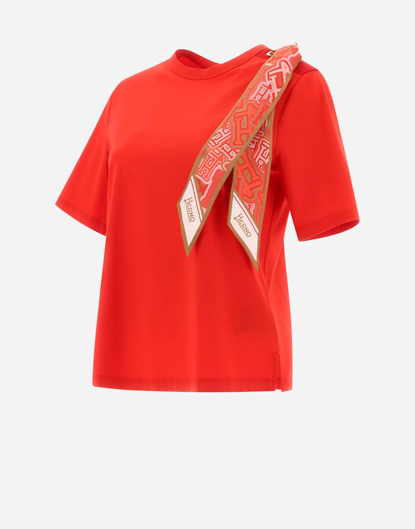 Herno T-Shirts-T-Shirt Aus Superfine Cotton Stretch Mit Bubble Schal