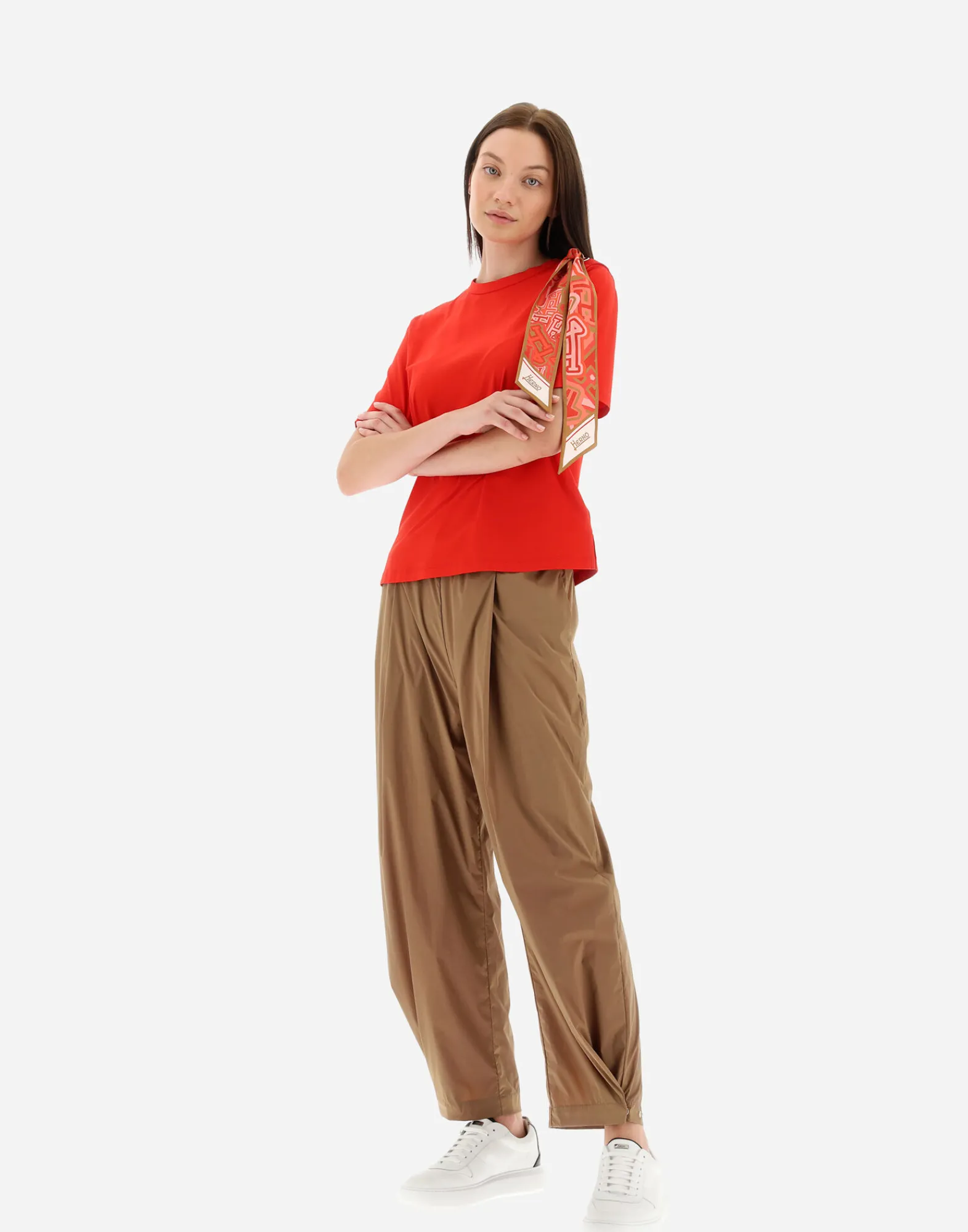 Herno T-Shirts-T-Shirt Aus Superfine Cotton Stretch Mit Bubble Schal