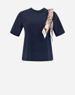 Herno T-Shirts-T-Shirt Aus Superfine Cotton Stretch Mit Bubble Schal