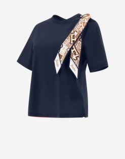 Herno T-Shirts-T-Shirt Aus Superfine Cotton Stretch Mit Bubble Schal
