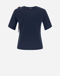 Herno T-Shirts-T-Shirt Aus Superfine Cotton Stretch Mit Bubble Schal