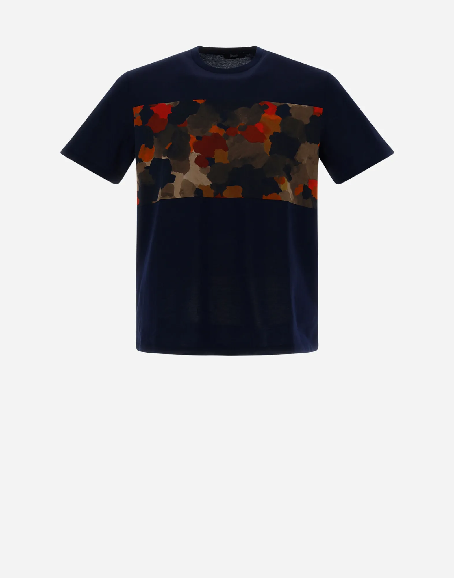 Herno T-Shirt & Polo-Shirts-T-Shirt Aus Superfine Cotton & Spring Camo Jersey