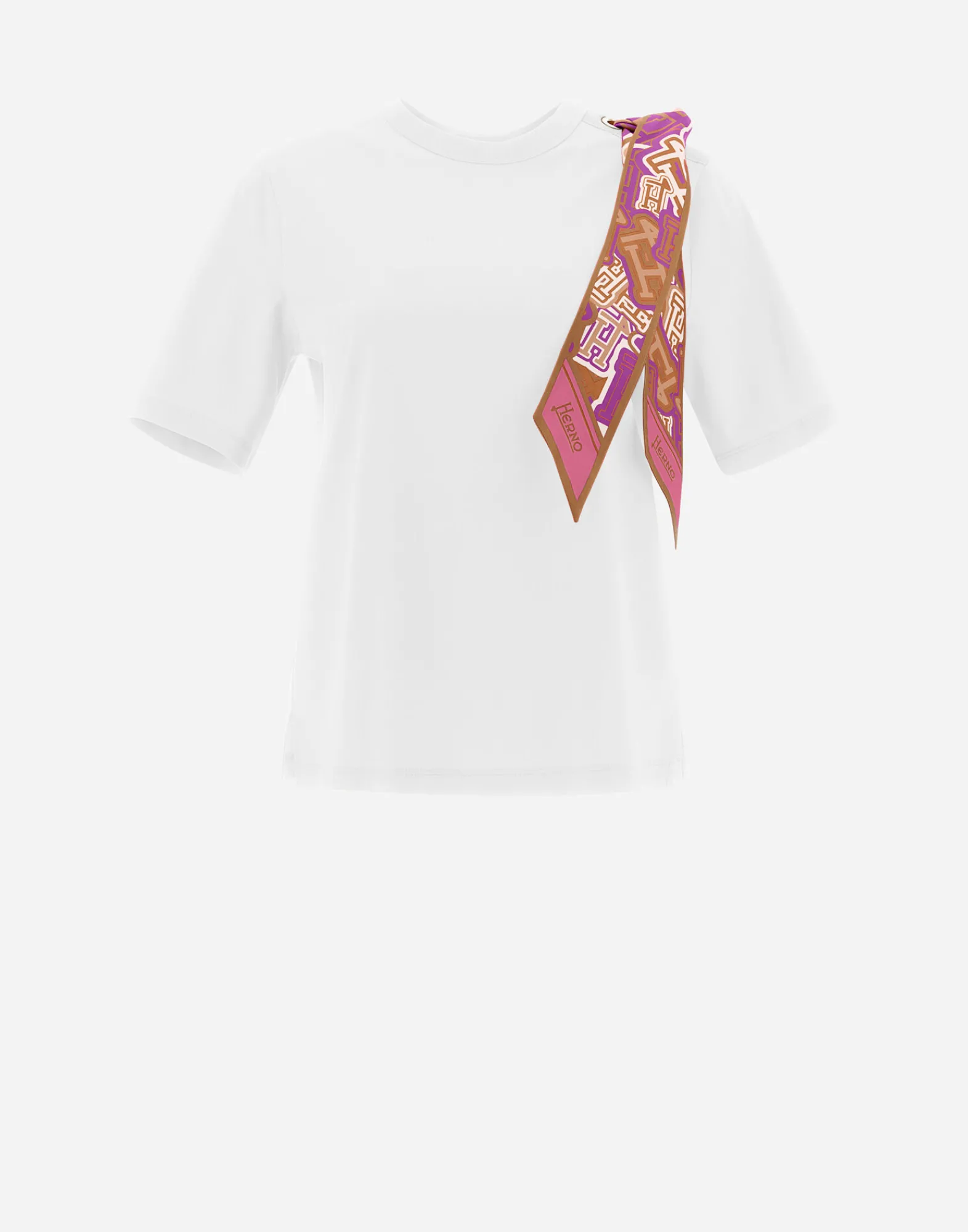 Herno T-Shirts-T-Shirt Aus Superfine Cotton Stretch Mit Bubble Schal