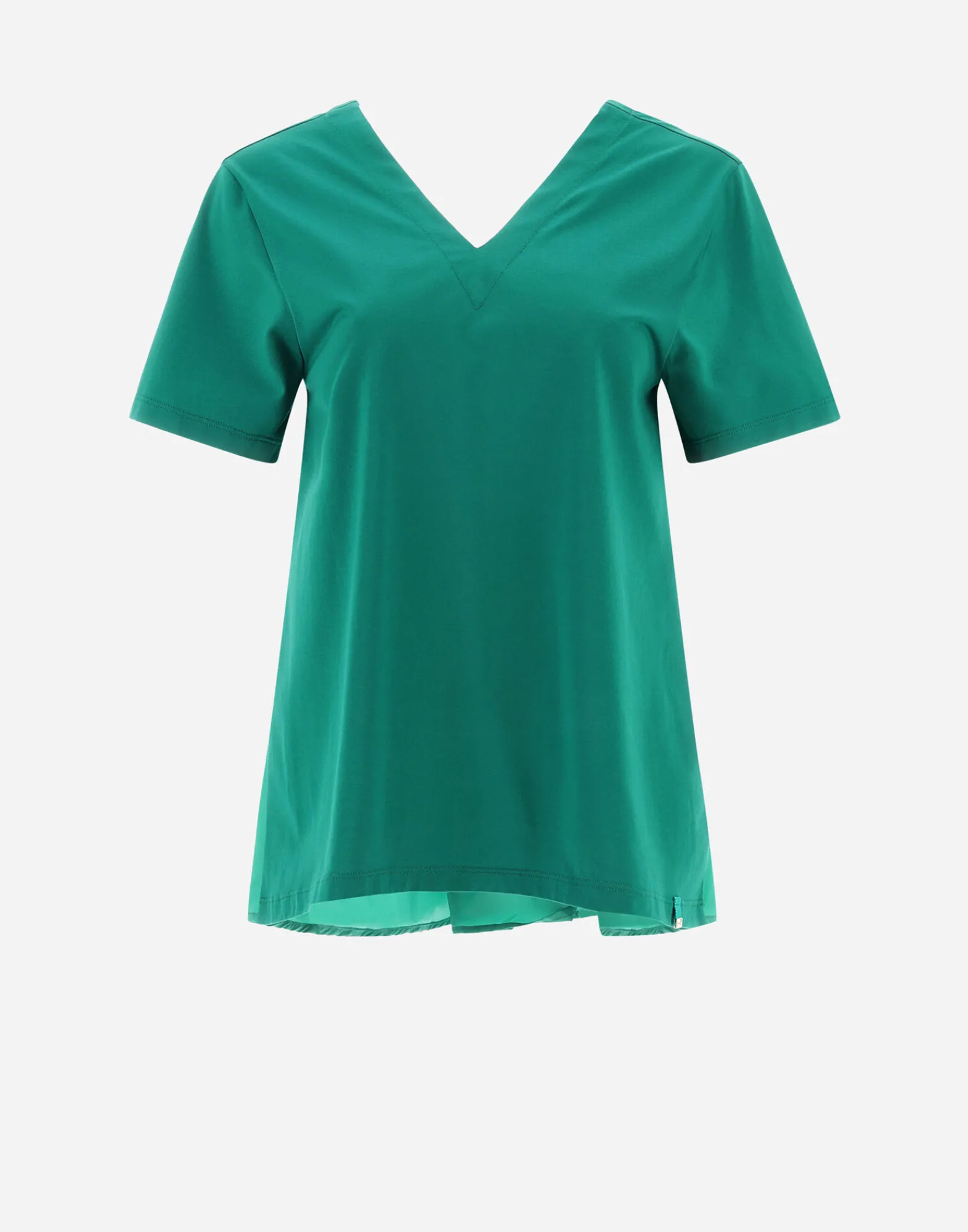 Herno T-Shirts-T-Shirt Mit V-Ausschnitt Aus Chic Cotton Jersey & New Techno Taft
