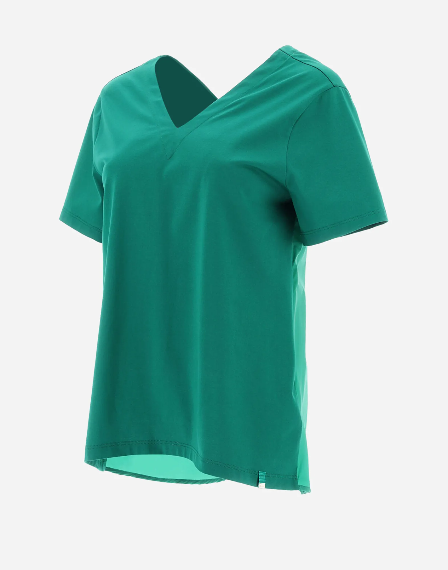 Herno T-Shirts-T-Shirt Mit V-Ausschnitt Aus Chic Cotton Jersey & New Techno Taft