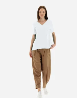 Herno T-Shirts-T-Shirt Mit V-Ausschnitt Aus Chic Cotton Jersey & New Techno Taft