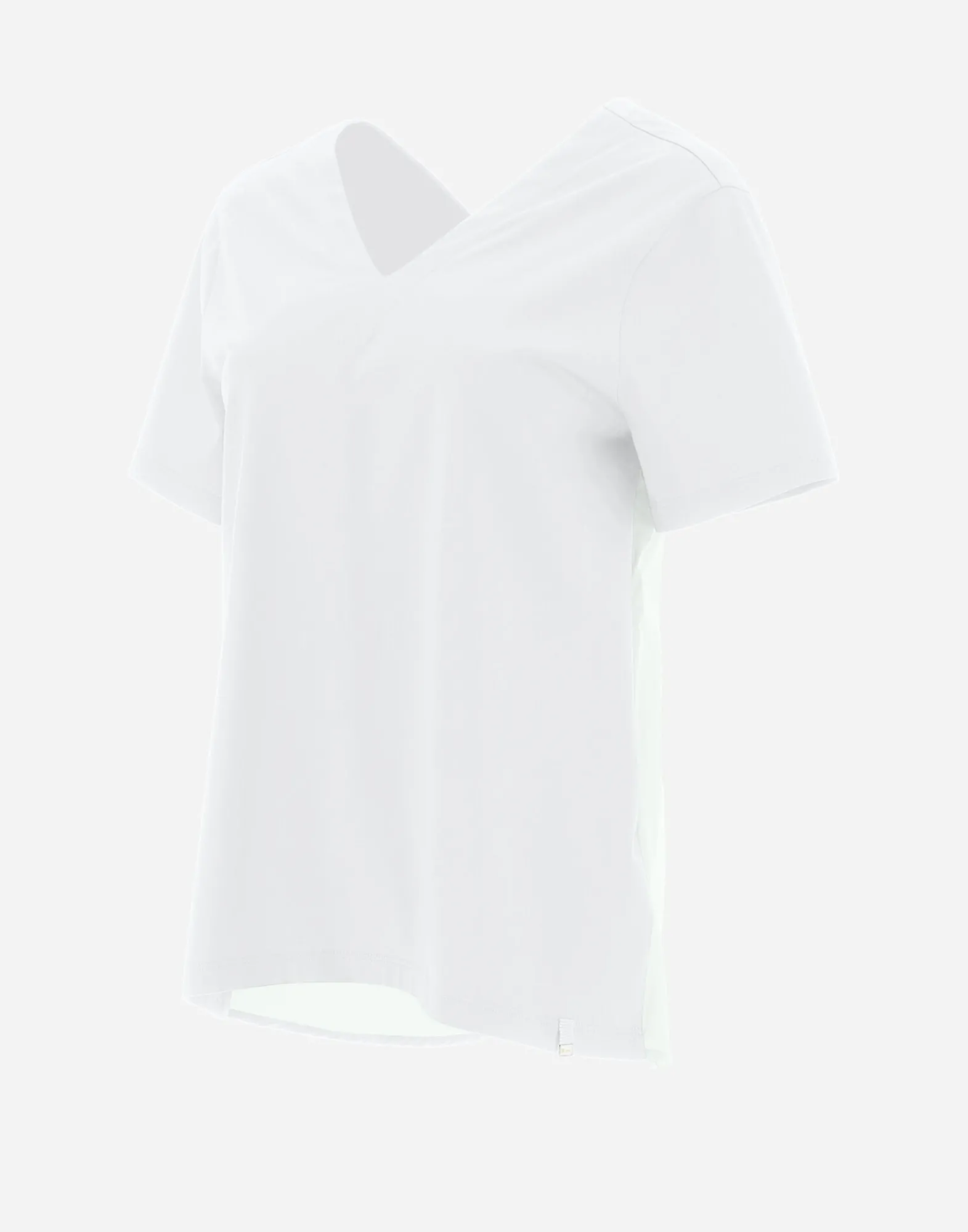 Herno T-Shirts-T-Shirt Mit V-Ausschnitt Aus Chic Cotton Jersey & New Techno Taft