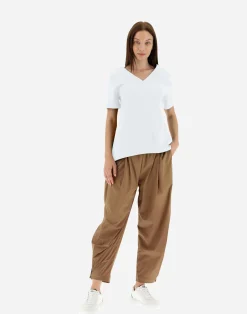 Herno T-Shirts-T-Shirt Mit V-Ausschnitt Aus Chic Cotton Jersey & New Techno Taft