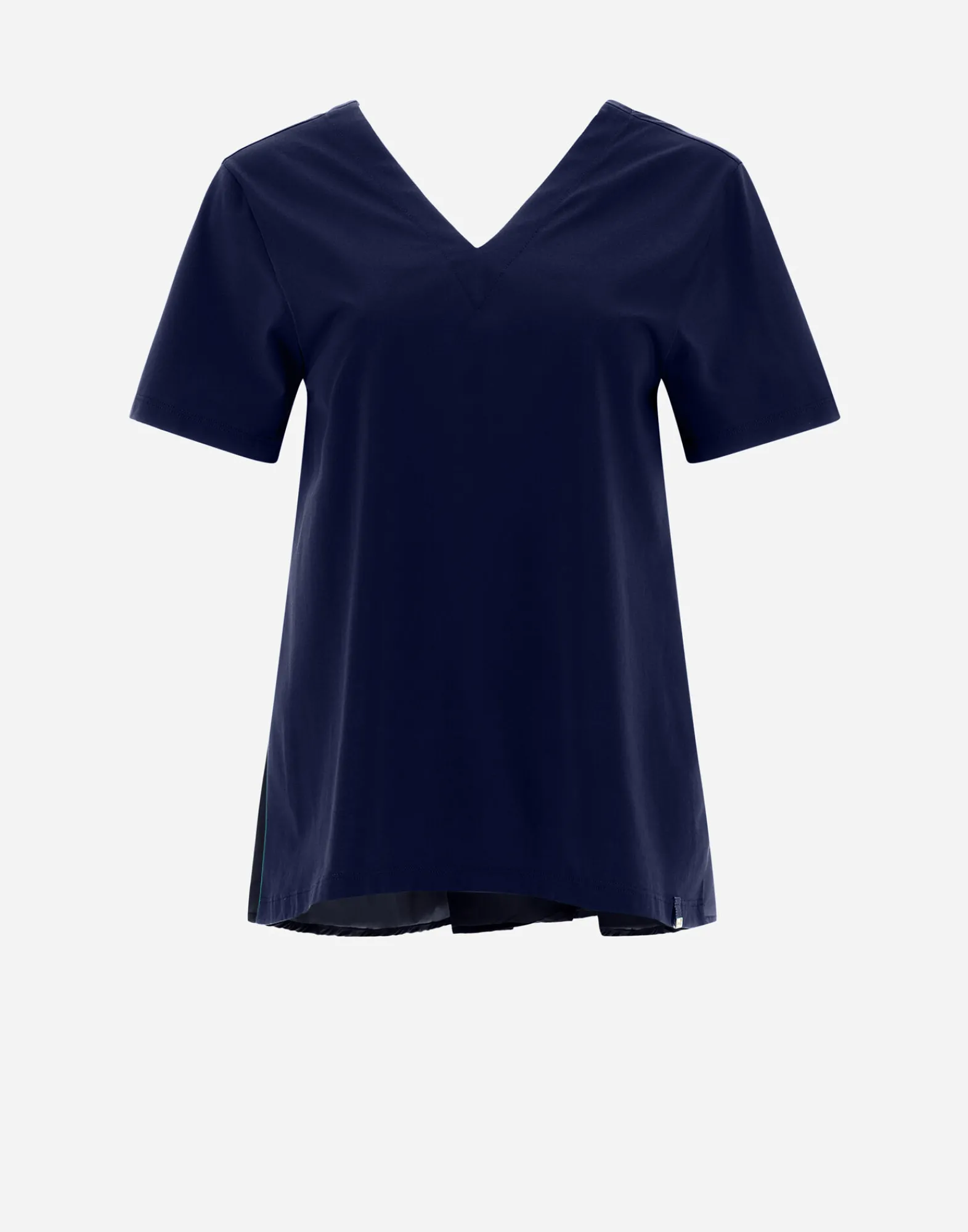 Herno T-Shirts-T-Shirt Mit V-Ausschnitt Aus Chic Cotton Jersey & New Techno Taft