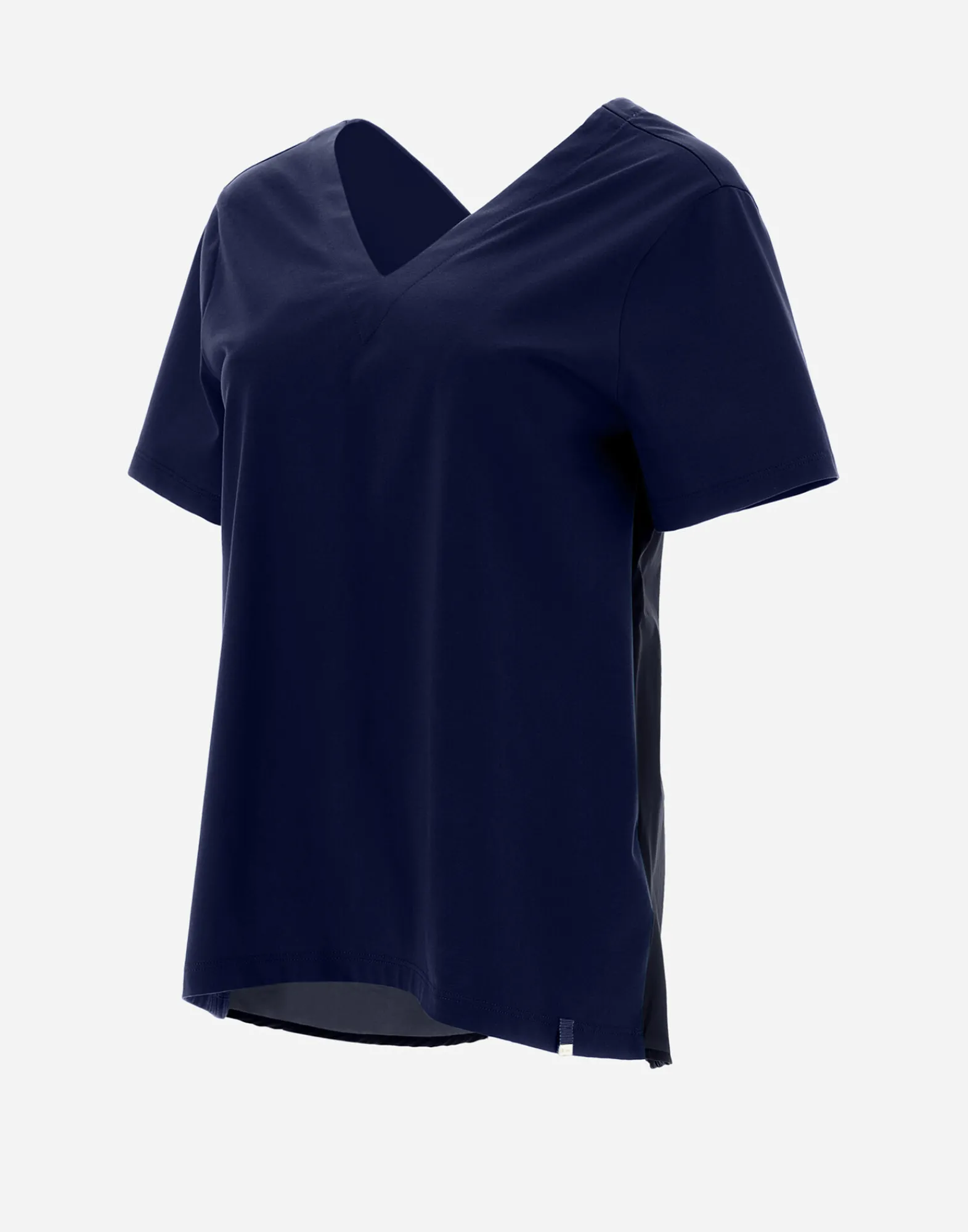 Herno T-Shirts-T-Shirt Mit V-Ausschnitt Aus Chic Cotton Jersey & New Techno Taft
