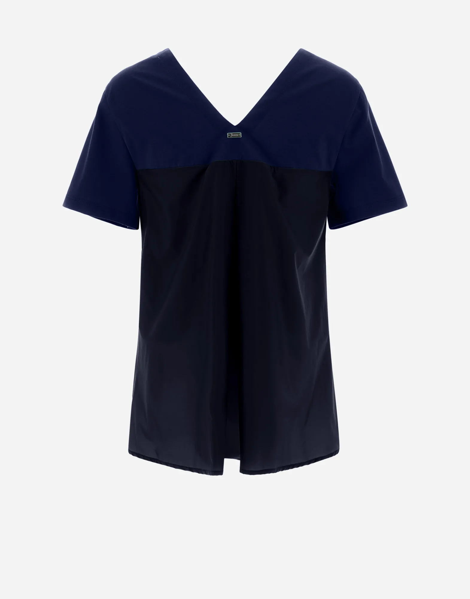Herno T-Shirts-T-Shirt Mit V-Ausschnitt Aus Chic Cotton Jersey & New Techno Taft