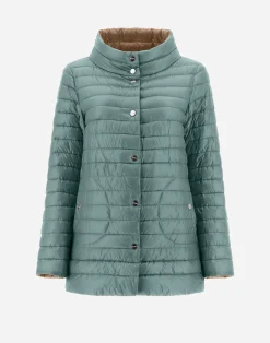 Herno Lange Daunenjacken-Wendbare A-Shape Aus Nylon Ultralight
