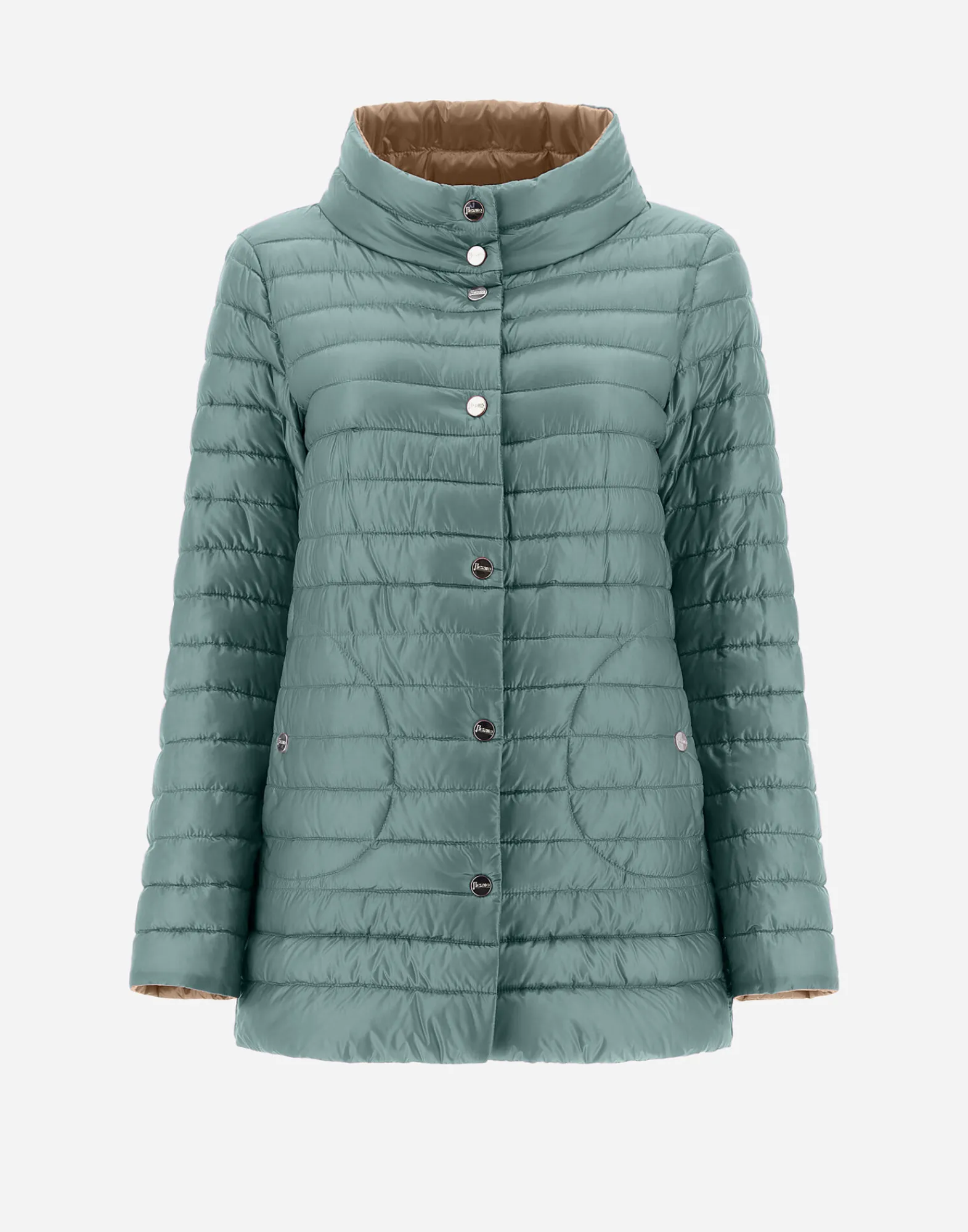 Herno Lange Daunenjacken-Wendbare A-Shape Aus Nylon Ultralight