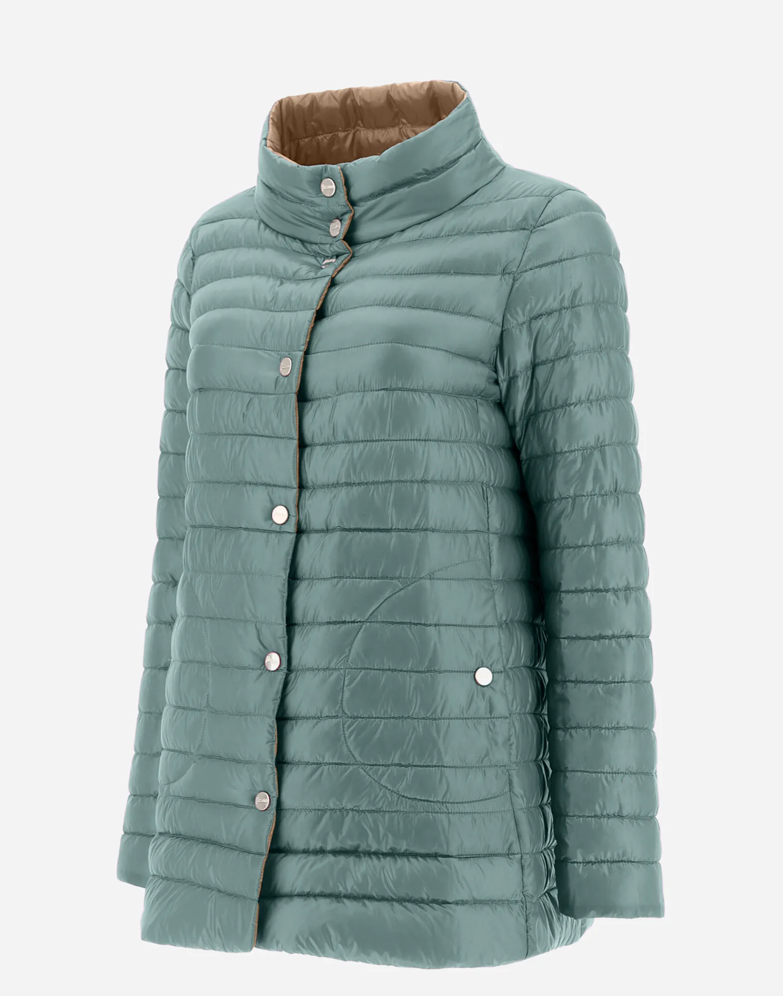 Herno Lange Daunenjacken-Wendbare A-Shape Aus Nylon Ultralight