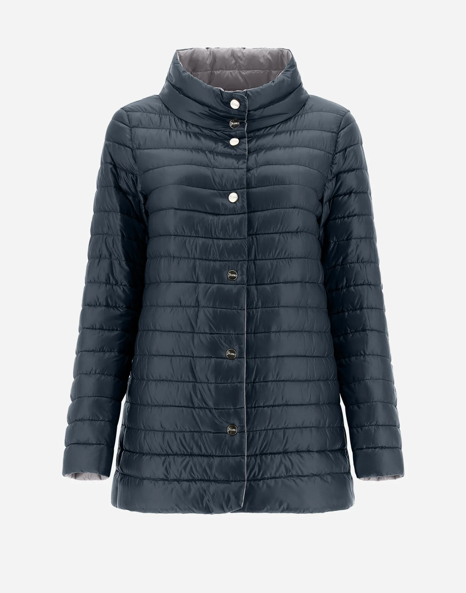 Herno Lange Daunenjacken-Wendbare A-Shape Aus Nylon Ultralight