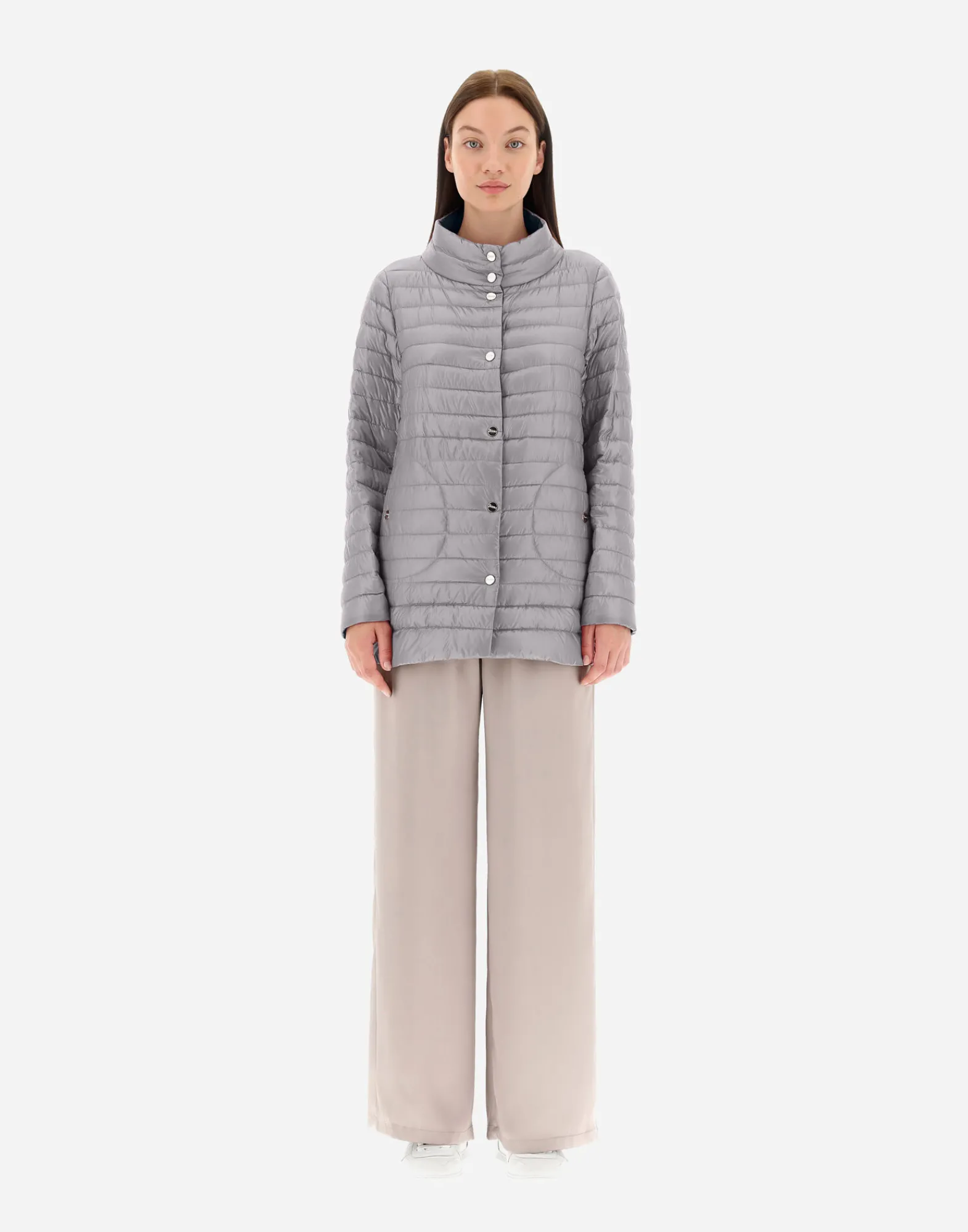 Herno Lange Daunenjacken-Wendbare A-Shape Aus Nylon Ultralight