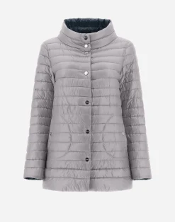 Herno Lange Daunenjacken-Wendbare A-Shape Aus Nylon Ultralight