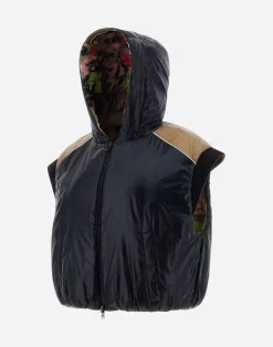 Herno Kurze Daunenjacken-Wendbare Weste Aus Beta Flowers, Nylon Ultralight & Nuage