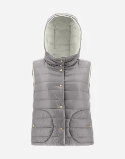 Herno Kurze Daunenjacken-Wendbare Weste Aus Nuage & Nylon Ultralight