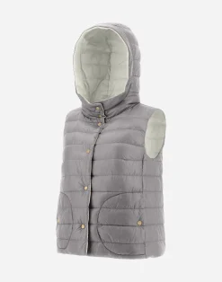 Herno Kurze Daunenjacken-Wendbare Weste Aus Nuage & Nylon Ultralight