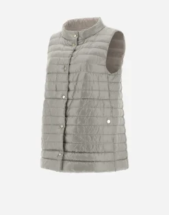 Herno Lange Daunenjacken-Wendbare, Zweifarbige Weste Aus Nylon Ultralight