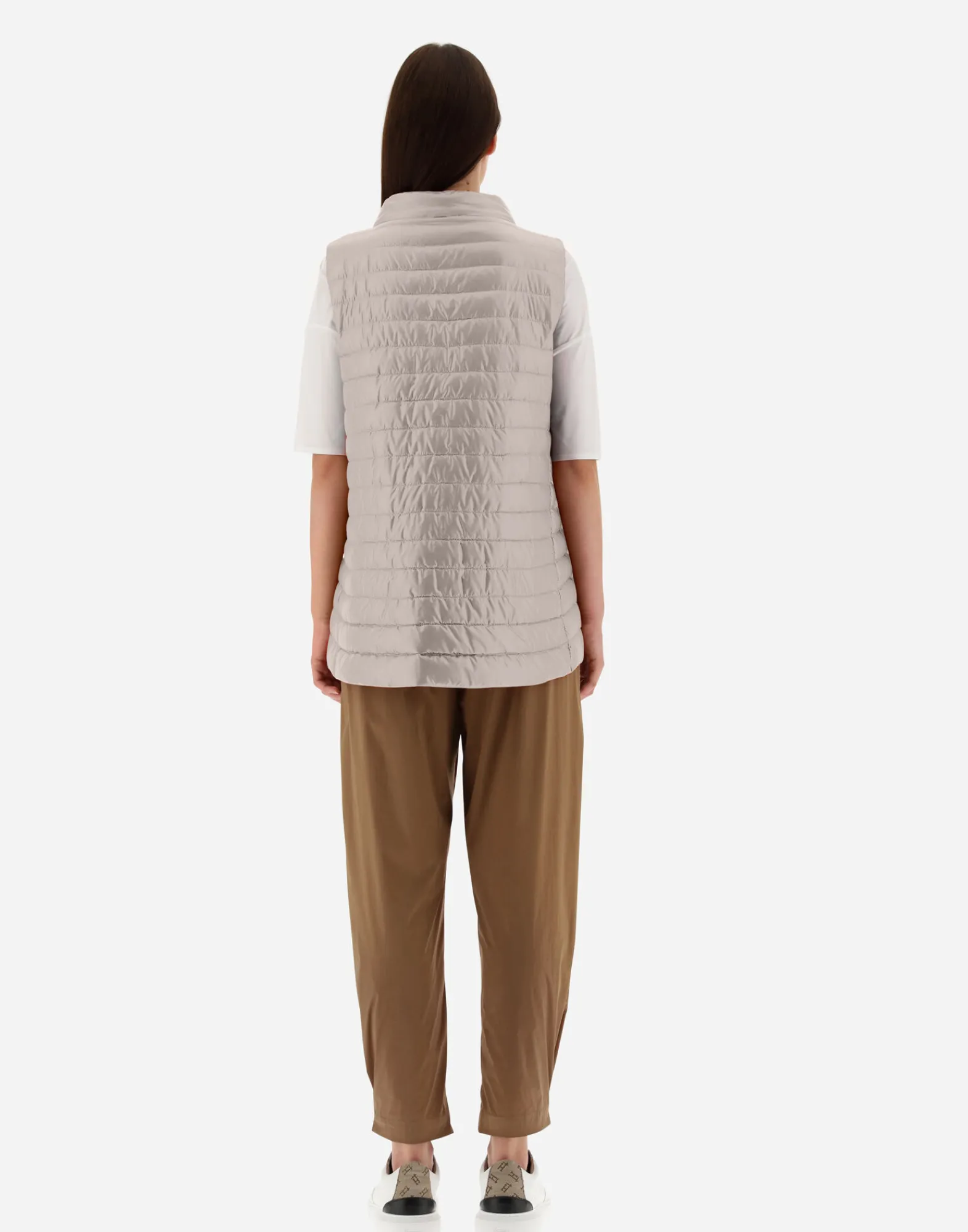 Herno Lange Daunenjacken-Wendbare, Zweifarbige Weste Aus Nylon Ultralight