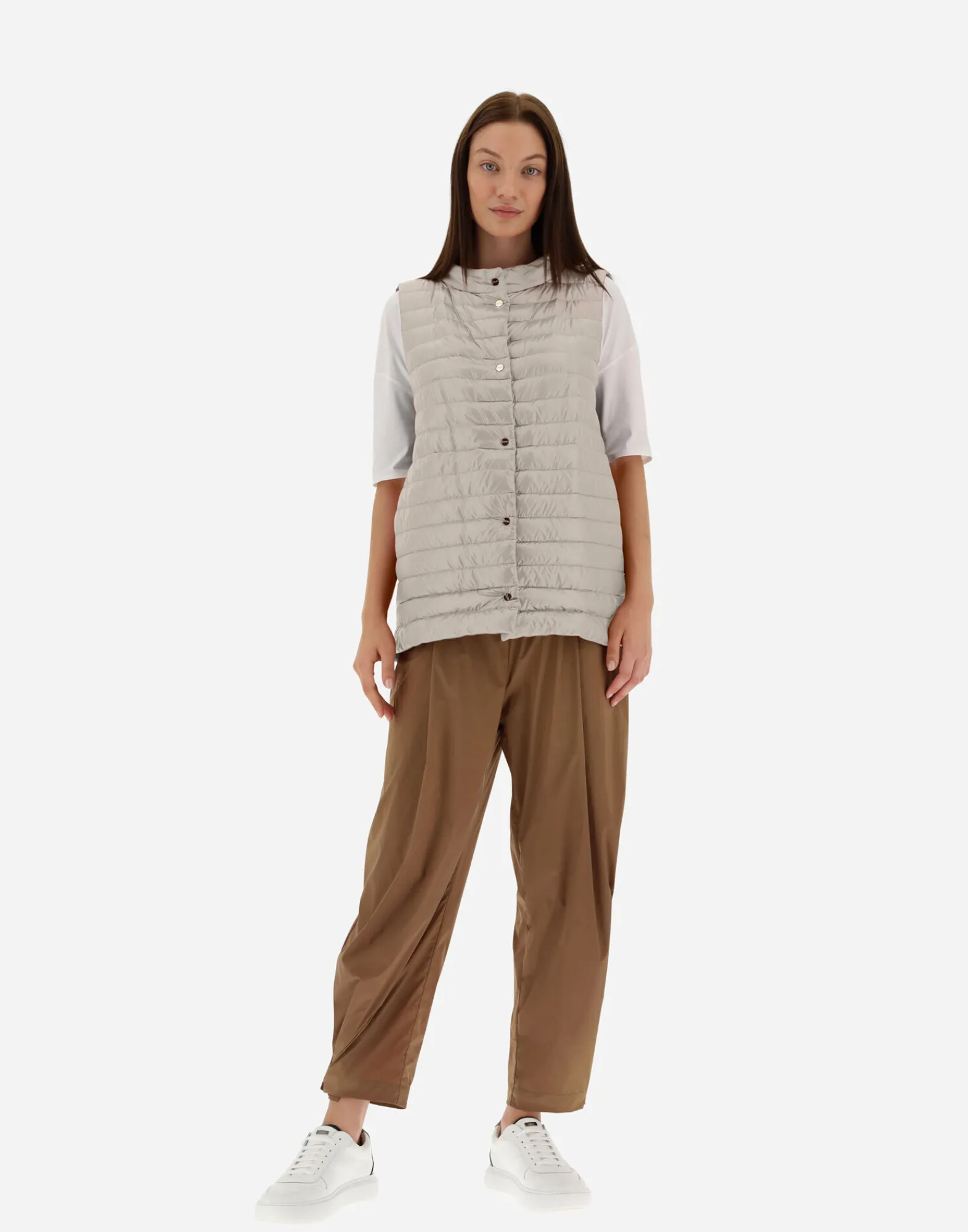 Herno Lange Daunenjacken-Wendbare, Zweifarbige Weste Aus Nylon Ultralight