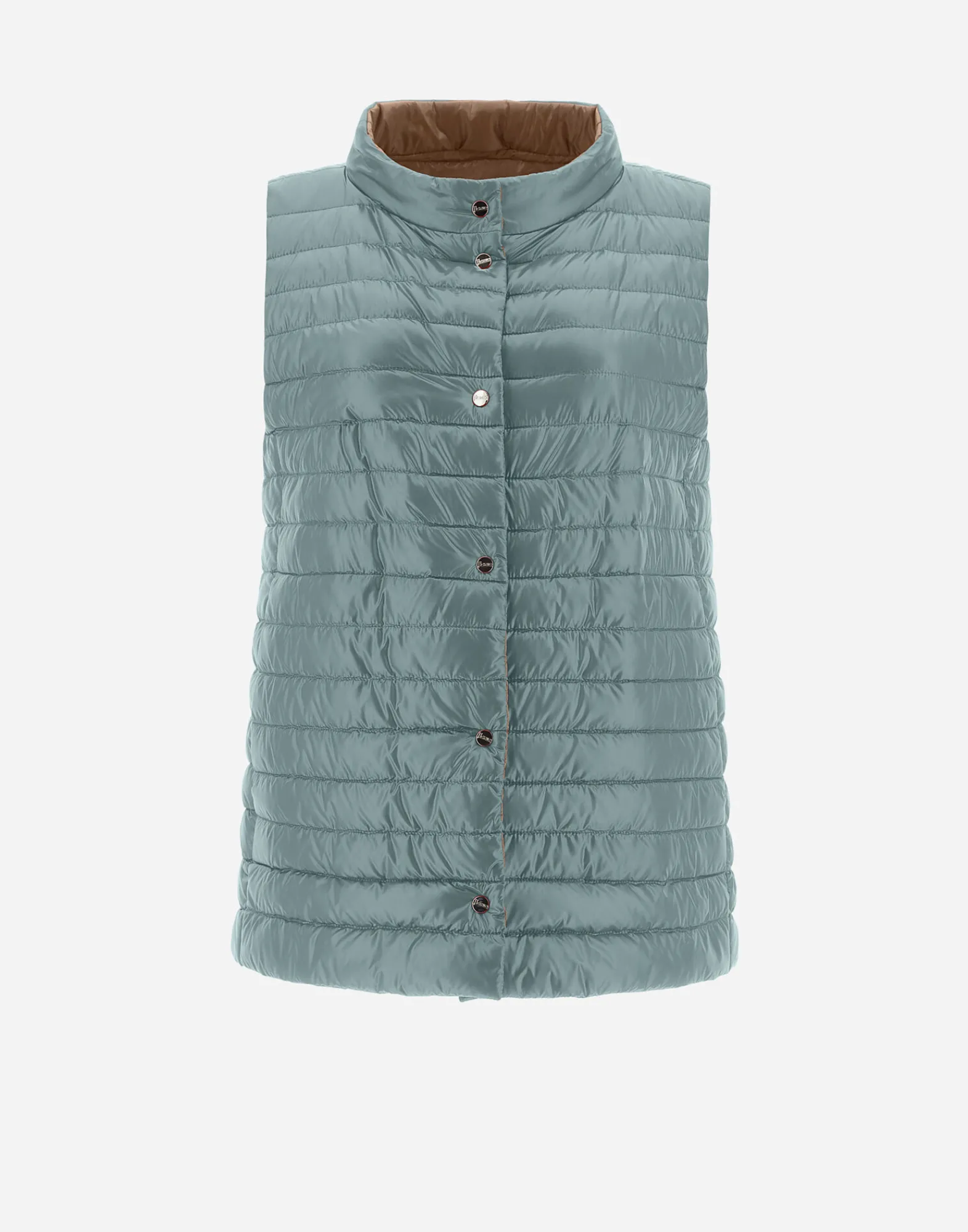 Herno Lange Daunenjacken-Wendbare, Zweifarbige Weste Aus Nylon Ultralight