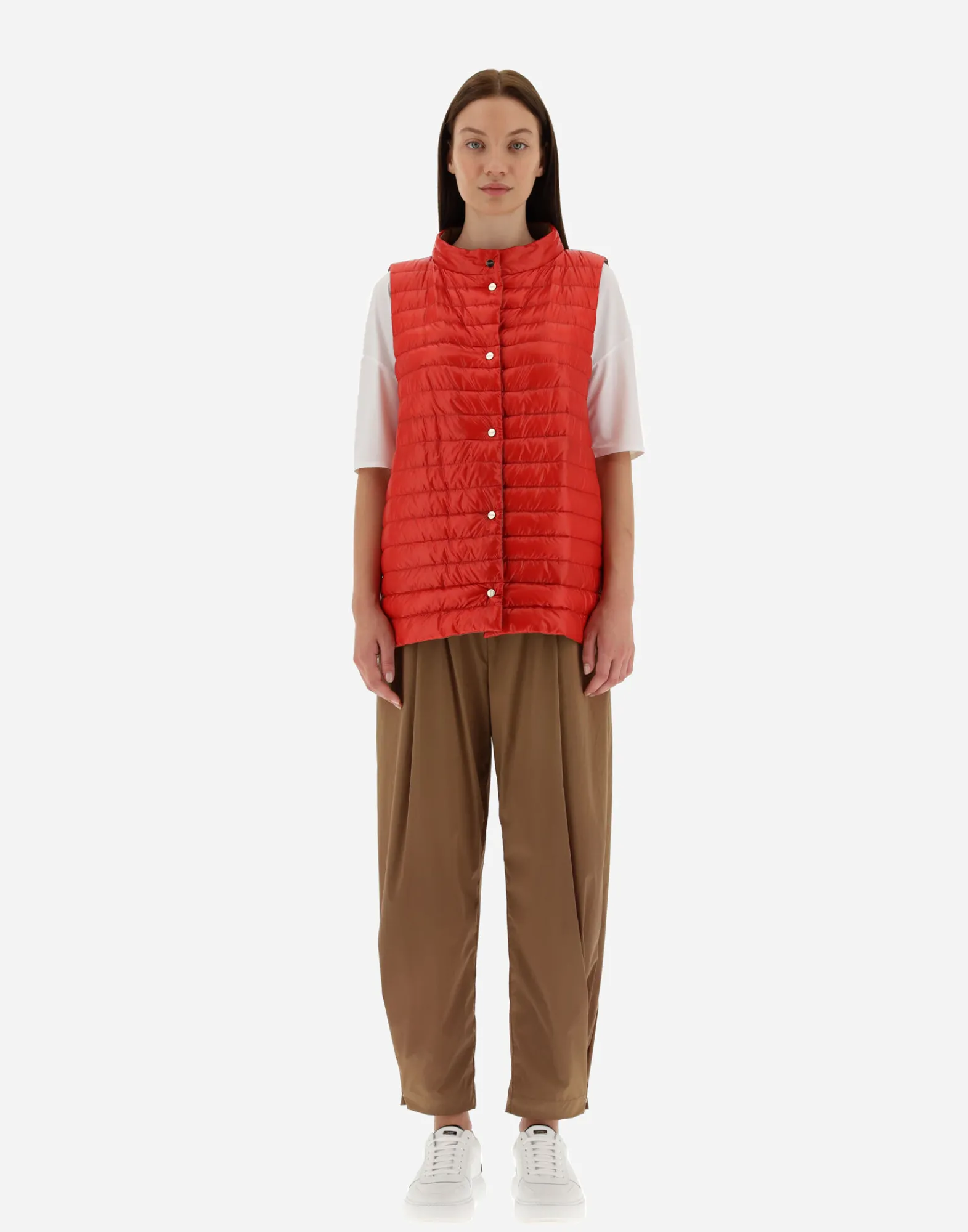 Herno Lange Daunenjacken-Wendbare, Zweifarbige Weste Aus Nylon Ultralight