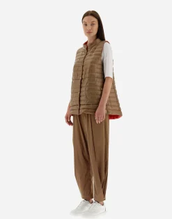 Herno Lange Daunenjacken-Wendbare, Zweifarbige Weste Aus Nylon Ultralight