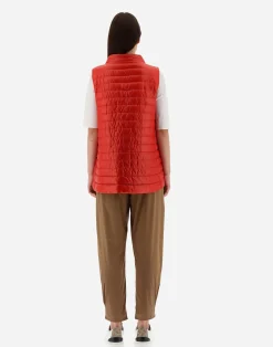 Herno Lange Daunenjacken-Wendbare, Zweifarbige Weste Aus Nylon Ultralight