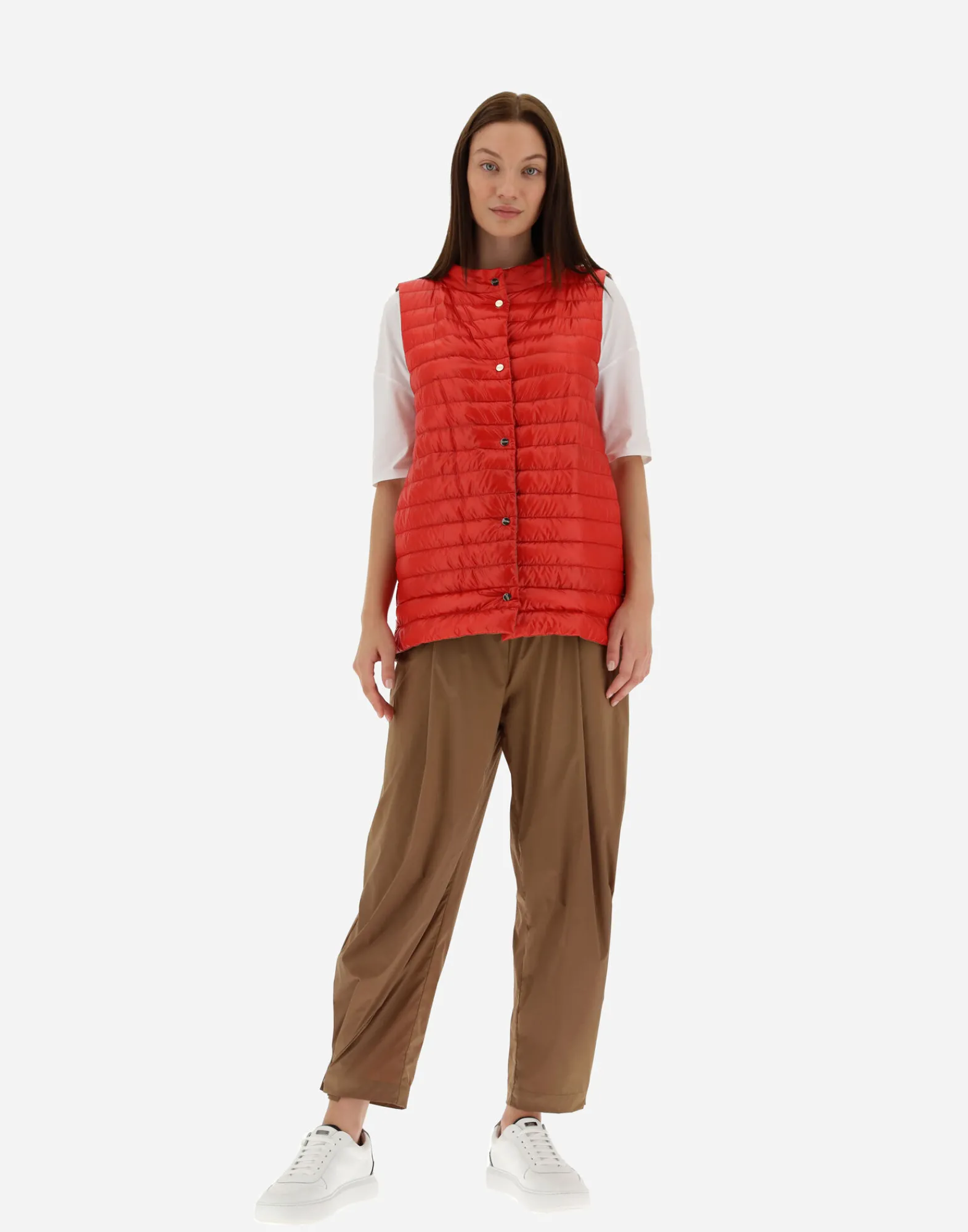 Herno Lange Daunenjacken-Wendbare, Zweifarbige Weste Aus Nylon Ultralight
