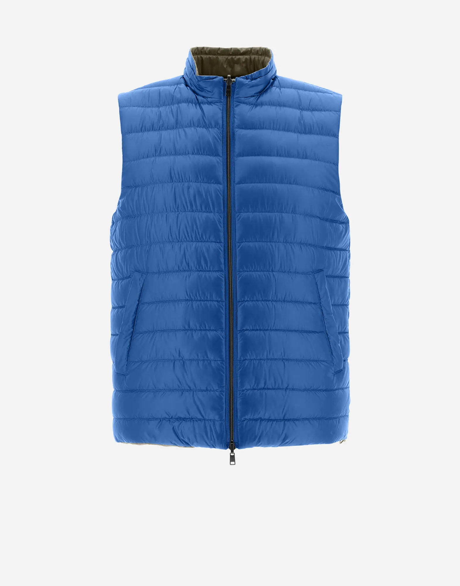 Herno Kurze Daunenjacken-Wendbare, Zweifarbige Weste Aus Nylon Ultralight