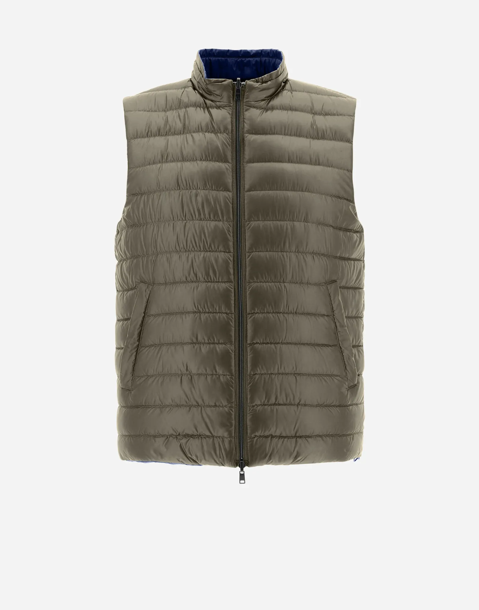 Herno Kurze Daunenjacken-Wendbare, Zweifarbige Weste Aus Nylon Ultralight