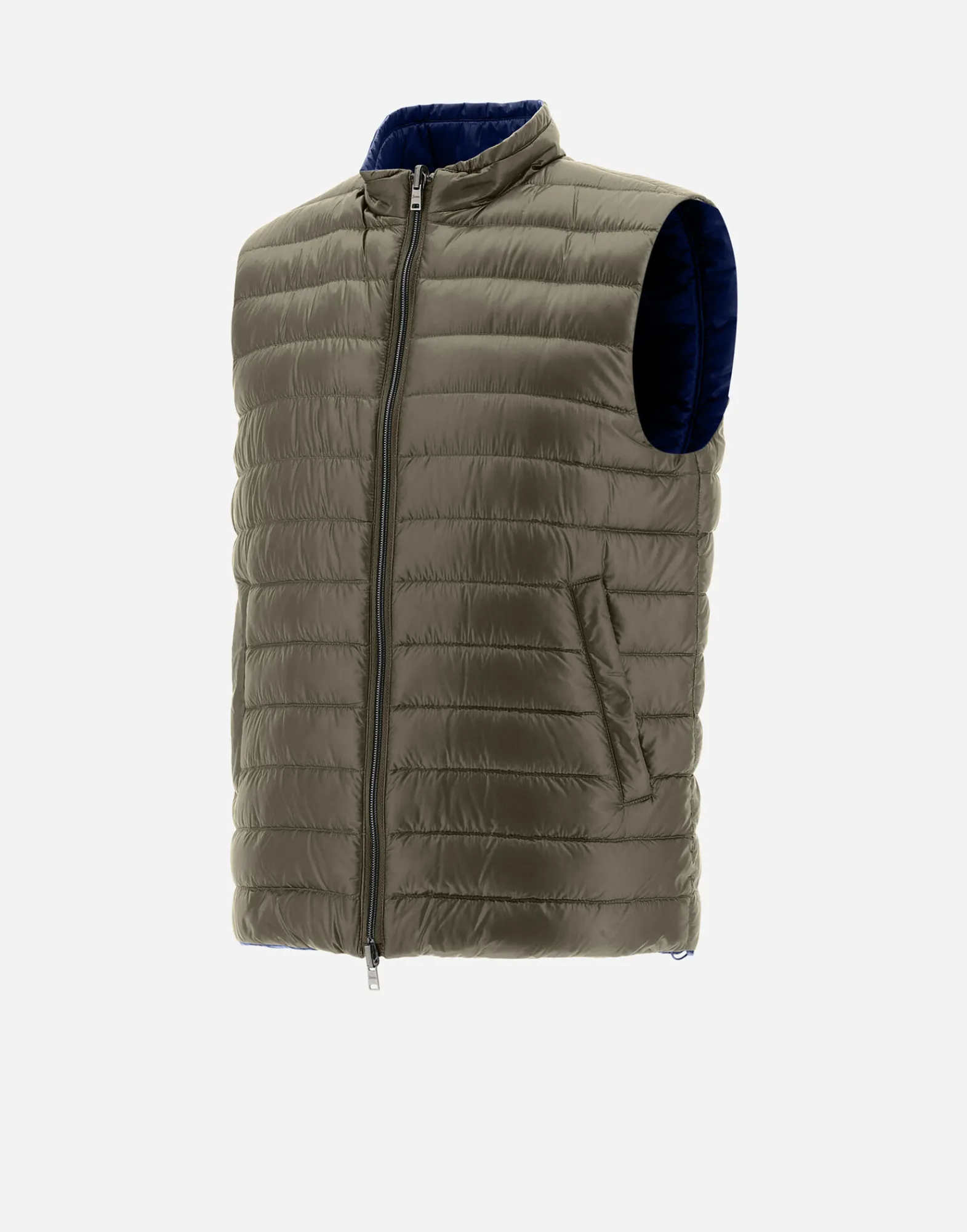 Herno Kurze Daunenjacken-Wendbare, Zweifarbige Weste Aus Nylon Ultralight